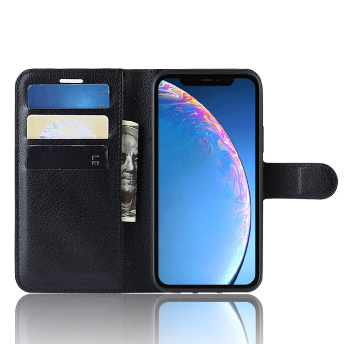 Estuche de cuero con tapa horizontal con textura Litchi para iPhone XIR 2019, con billetera y soporte y ranuras para tarjetas, For iPhone 11, For XIR 2019
