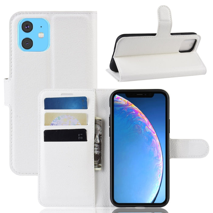 Estuche de cuero con tapa horizontal con textura Litchi para iPhone XIR 2019, con billetera y soporte y ranuras para tarjetas, For iPhone 11, For XIR 2019