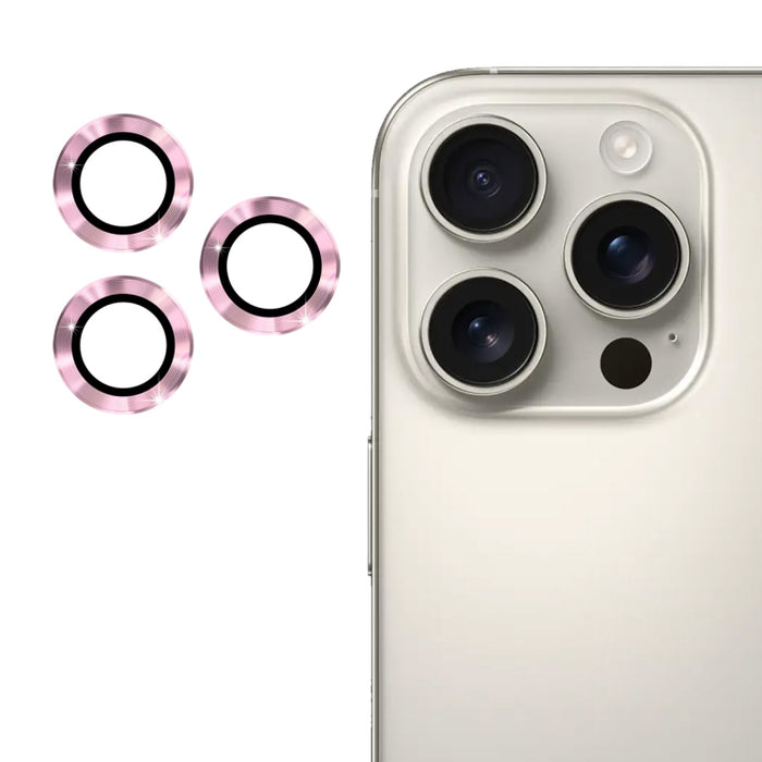 Película de vidrio templado de aleación de aluminio para lente trasera ENKAY 9H, For iPhone 16 Pro / 16 Pro Max