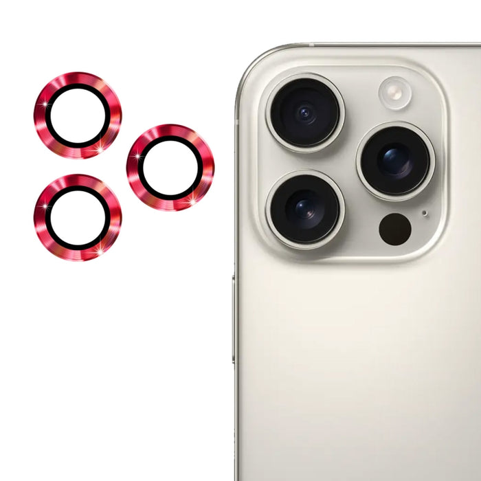 Película de vidrio templado de aleación de aluminio para lente trasera ENKAY 9H, For iPhone 16 Pro / 16 Pro Max
