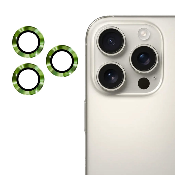 Película de vidrio templado de aleación de aluminio para lente trasera ENKAY 9H, For iPhone 16 Pro / 16 Pro Max