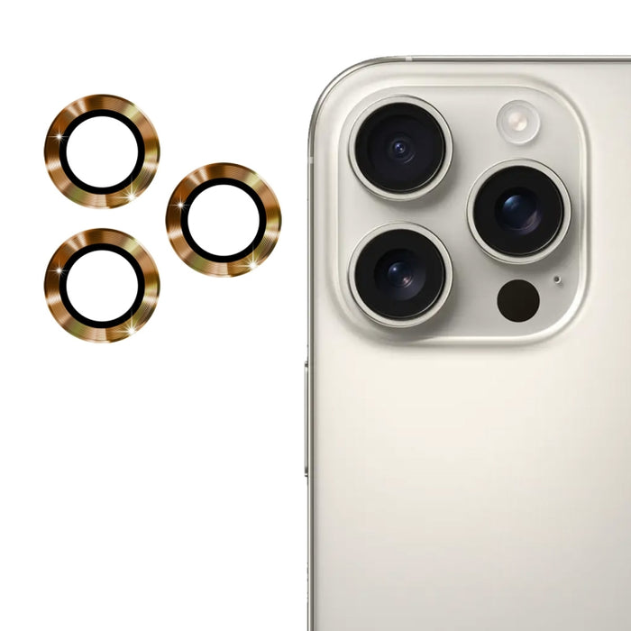 Película de vidrio templado de aleación de aluminio para lente trasera ENKAY 9H, For iPhone 16 Pro / 16 Pro Max