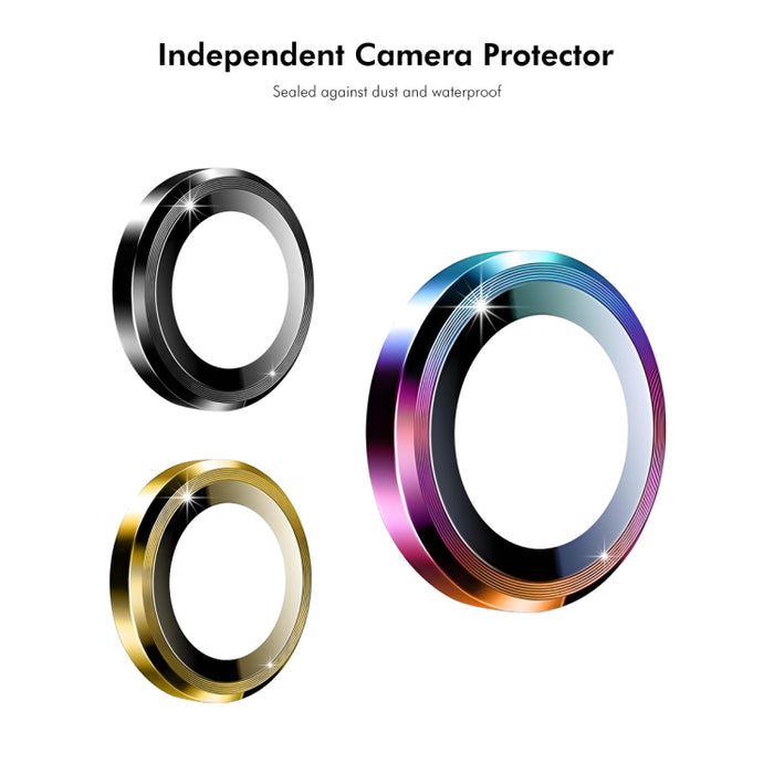 Película de vidrio templado de aleación de aluminio para lente trasera ENKAY 9H, For iPhone 16 Pro / 16 Pro Max