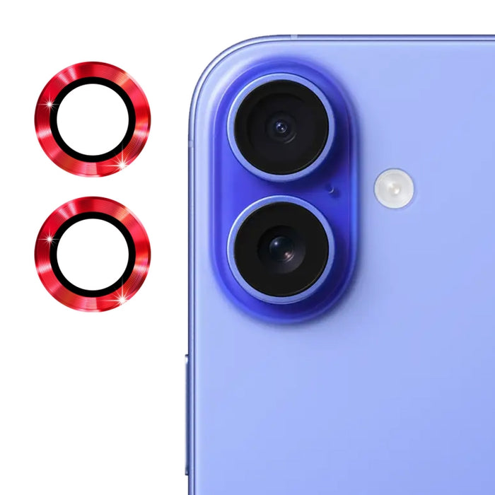 Película de vidrio templado de aleación de aluminio con lente trasera ENKAY 9H, For iPhone 16 / 16 Plus