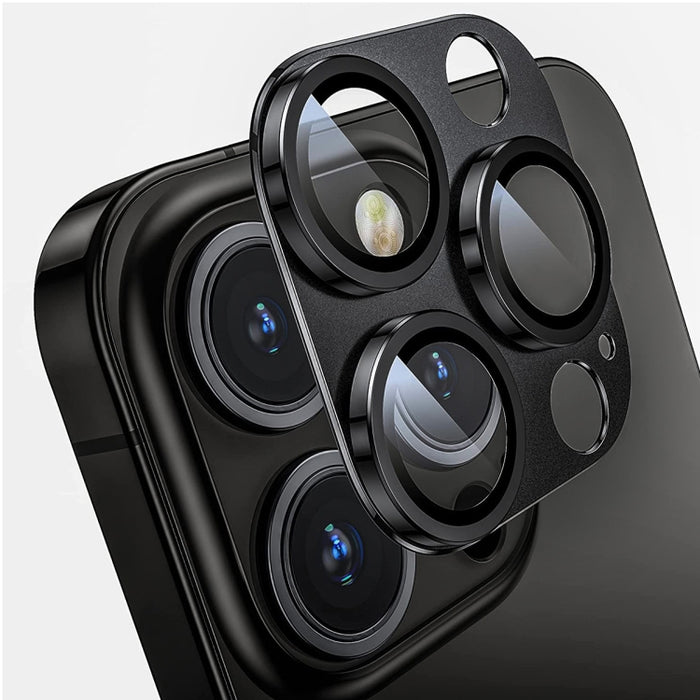 Película de vidrio templado de aleación de aluminio para lentes de cámara antirreflejos ENKAY, For iPhone 16 Pro / 16 Pro Max