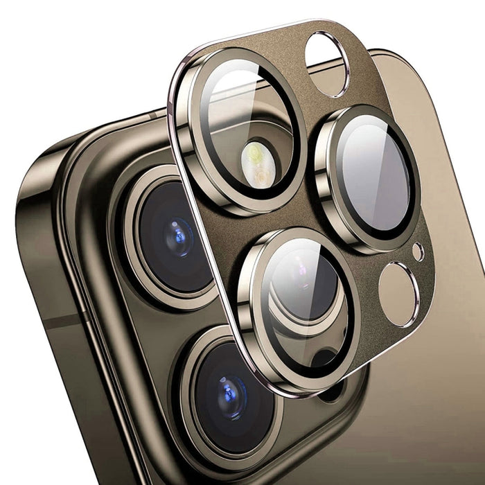 Película de vidrio templado de aleación de aluminio para lentes de cámara antirreflejos ENKAY, For iPhone 16 Pro / 16 Pro Max