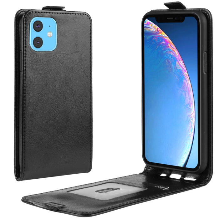Estuche de cuero con tapa horizontal de un solo pliegue R64 Texture para iPhone XIR 2019, con soporte y ranuras para tarjetas y billetera, For iPhone 11