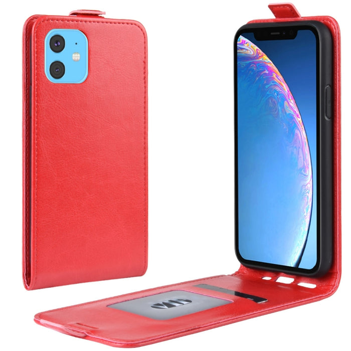 Estuche de cuero con tapa horizontal de un solo pliegue R64 Texture para iPhone XIR 2019, con soporte y ranuras para tarjetas y billetera, For iPhone 11