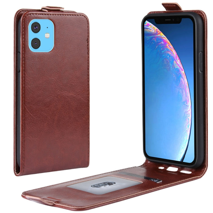 Estuche de cuero con tapa horizontal de un solo pliegue R64 Texture para iPhone XIR 2019, con soporte y ranuras para tarjetas y billetera, For iPhone 11