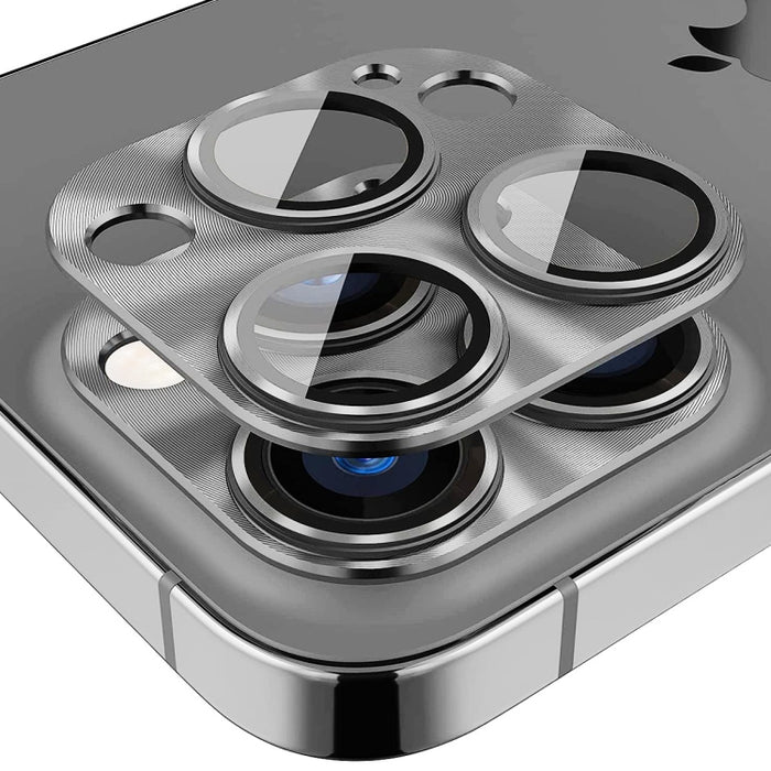 Película de cubierta de lente de vidrio templado de aleación de aluminio ENKAY, For iPhone 16 Pro / 16 Pro Max