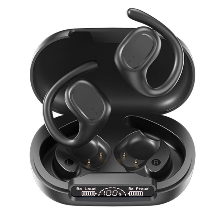 Auriculares inalámbricos S200 Auriculares Bluetooth 5.3 Auriculares deportivos con micrófono Gancho para la oreja Auriculares intrauditivos impermeables Auriculares con pantalla LED