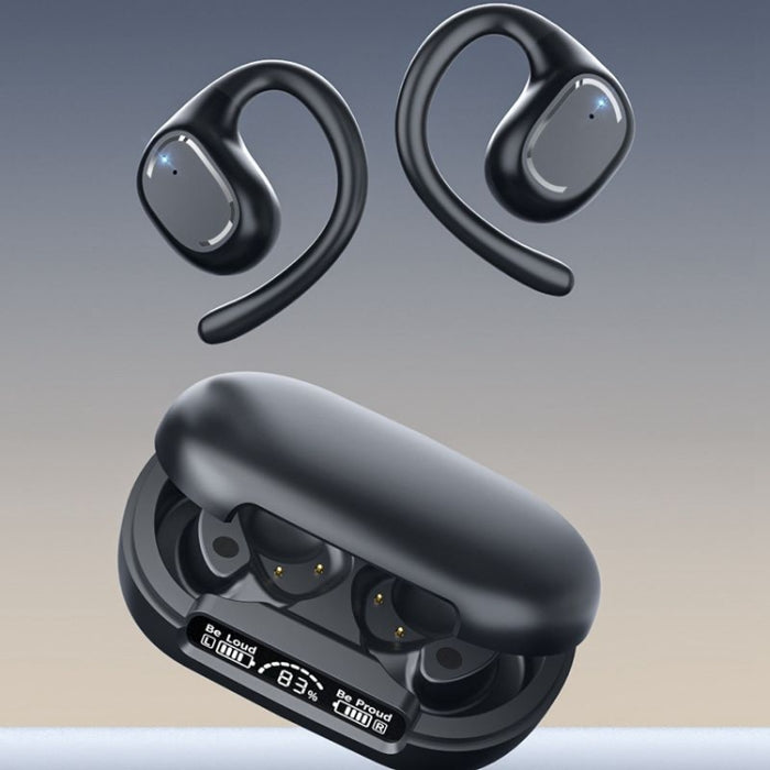 Auriculares inalámbricos S200 Auriculares Bluetooth 5.3 Auriculares deportivos con micrófono Gancho para la oreja Auriculares intrauditivos impermeables Auriculares con pantalla LED