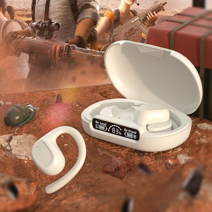 Auriculares inalámbricos S200 Auriculares Bluetooth 5.3 Auriculares deportivos con micrófono Gancho para la oreja Auriculares intrauditivos impermeables Auriculares con pantalla LED