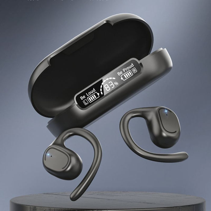 Auriculares inalámbricos S200 Auriculares Bluetooth 5.3 Auriculares deportivos con micrófono Gancho para la oreja Auriculares intrauditivos impermeables Auriculares con pantalla LED