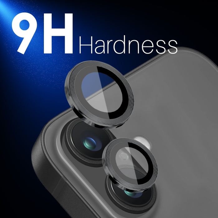 NORTHJO 2 juegos de 4 piezas de cubierta protectora de lente de cámara con anillo de película de metal, For iPhone 16 / 16 Plus