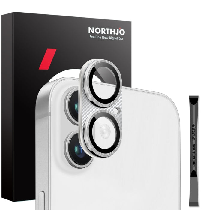 Protector de lente de cámara NORTHJO CD Vein, película de vidrio templado para lente trasera, For iPhone 16 / 16 Plus