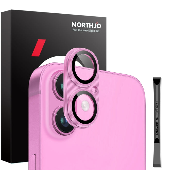 Protector de lente de cámara NORTHJO CD Vein, película de vidrio templado para lente trasera, For iPhone 16 / 16 Plus