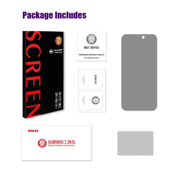 Película de vidrio templado ENKAY Hat-Prince de 28 grados para privacidad y antiespionaje, For iPhone 17 Pro Max, For iPhone 17 Pro, For iPhone 17, For iPhone Air, For iPhone 16 Pro Max, For iPhone 16 Pro, For iPhone 16 Plus, For iPhone 16             ...
