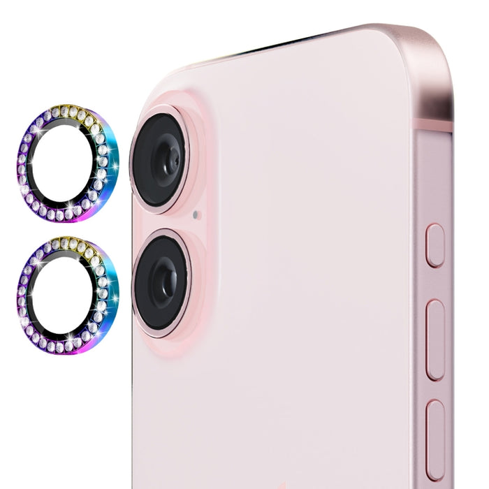 ENKAY AR - Anillo de diamante individual antirreflejo para lente de cámara, película completa de vidrio, For iPhone 16 / 16 Plus