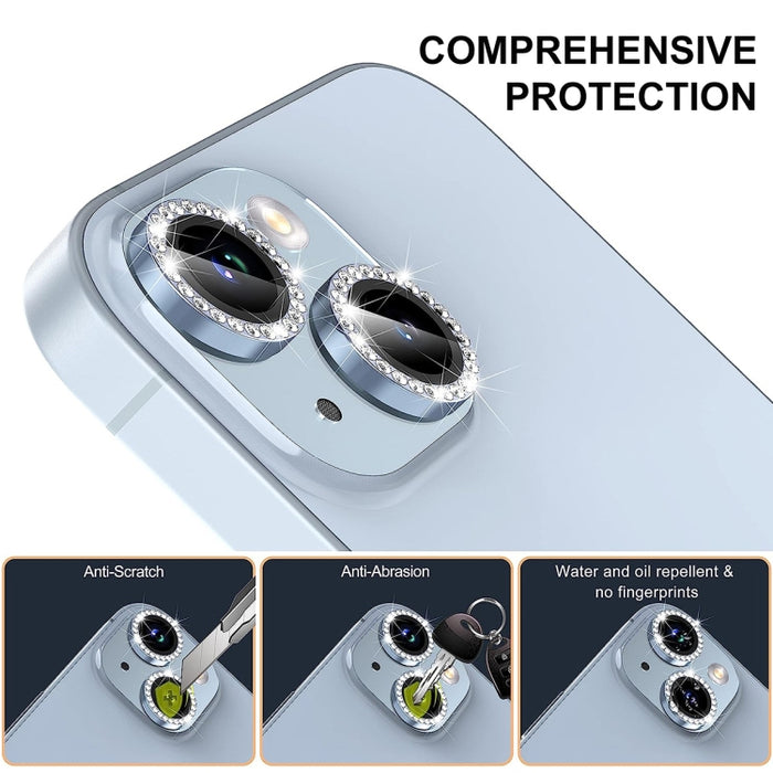 ENKAY AR - Anillo de diamante individual antirreflejo para lente de cámara, película completa de vidrio, For iPhone 16 / 16 Plus