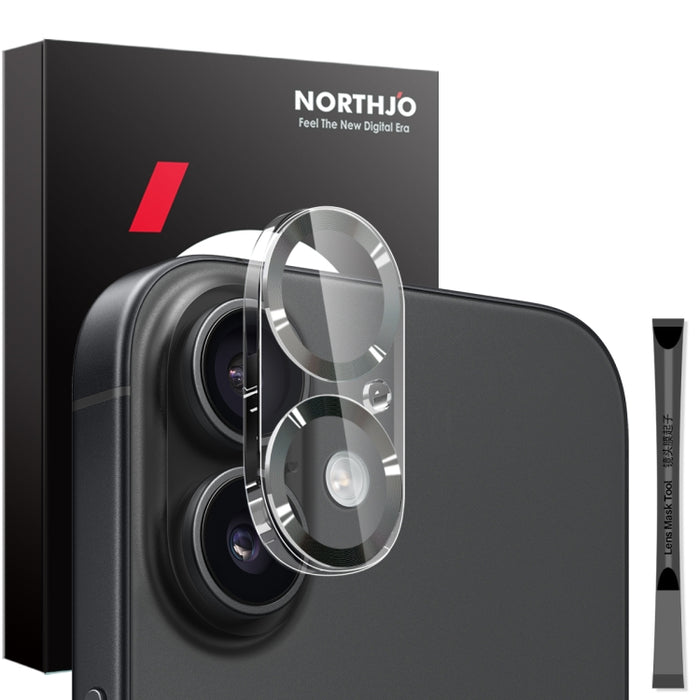 Protector de lente de cámara NORTHJO con vetas de CD y película de vidrio templado 3D, For iPhone 16 Pro / 16 Pro Max, For iPhone 16 / 16 Plus