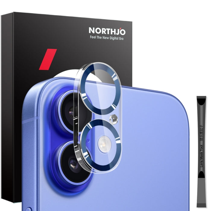 Protector de lente de cámara NORTHJO con vetas de CD y película de vidrio templado 3D, For iPhone 16 Pro / 16 Pro Max, For iPhone 16 / 16 Plus