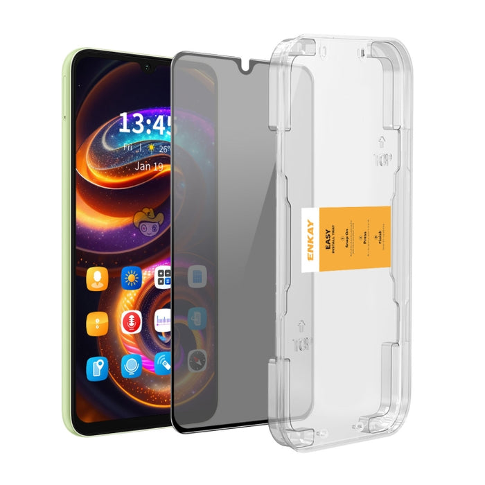 Película de vidrio templado antiespías de fácil instalación ENKAY, For Xiaomi Poco M7 Pro 5G, For Redmi A4 5G, For Redmi Note 14 5G, For Redmi K70 Ultra, For Xiaomi Poco M6 Plus, For Xiaomi Redmi 14R / 14C, For Xiaomi 14T / 14T Pro