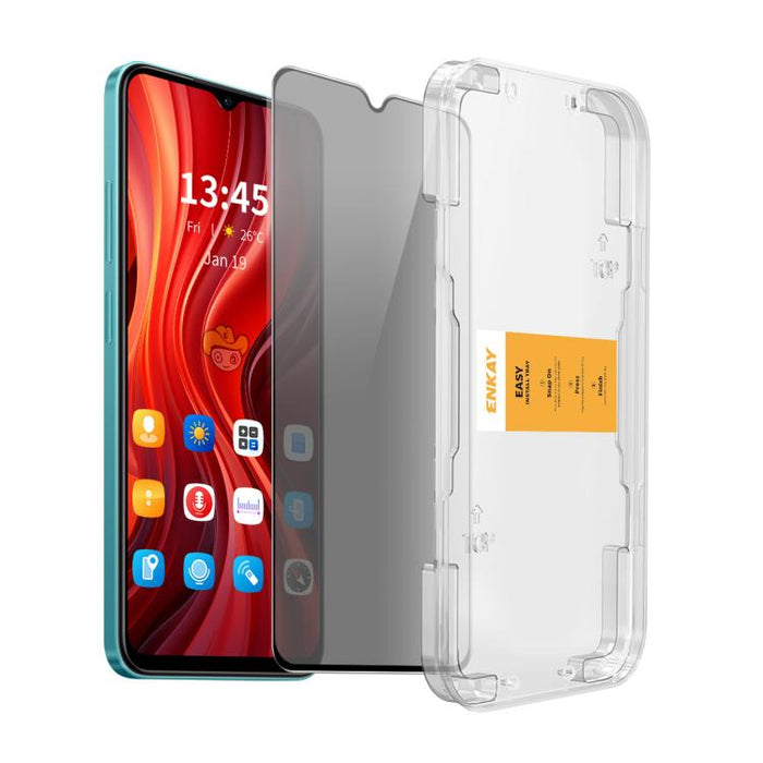 Película de vidrio templado antiespías de fácil instalación ENKAY, For Xiaomi Poco M7 Pro 5G, For Redmi A4 5G, For Redmi Note 14 5G, For Redmi K70 Ultra, For Xiaomi Poco M6 Plus, For Xiaomi Redmi 14R / 14C, For Xiaomi 14T / 14T Pro