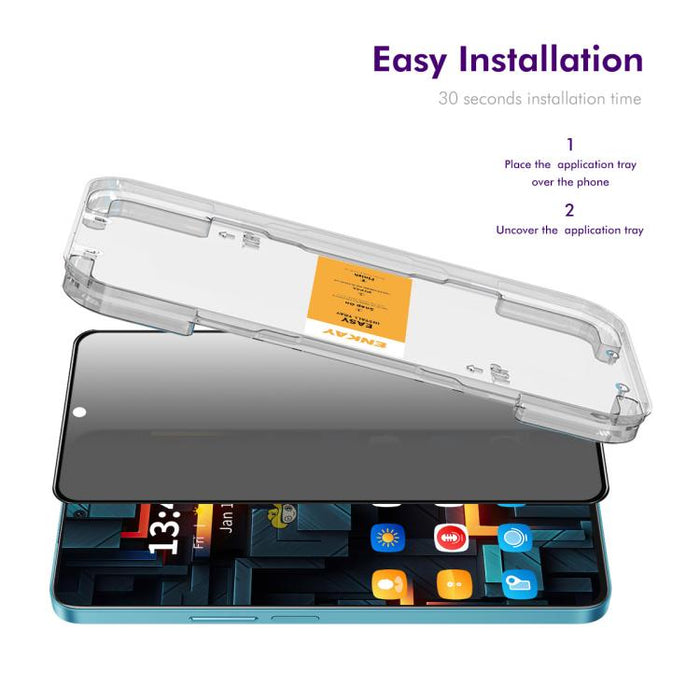 Película de vidrio templado antiespías de fácil instalación ENKAY, For Xiaomi Poco M7 Pro 5G, For Redmi A4 5G, For Redmi Note 14 5G, For Redmi K70 Ultra, For Xiaomi Poco M6 Plus, For Xiaomi Redmi 14R / 14C, For Xiaomi 14T / 14T Pro