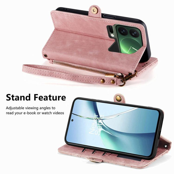 Estuche para teléfono de cuero con hebilla lateral y billetera con cremallera geométrica, For Xiaomi 17 Pro Max, For Xiaomi 17 Pro, For Xiaomi 17, For Xiaomi Poco M7 4G 169mm, For Redmi 15C 5G / 4G Glodal 171mm, For Xiaomi 15T Pro, For Xiaomi 15T      ...