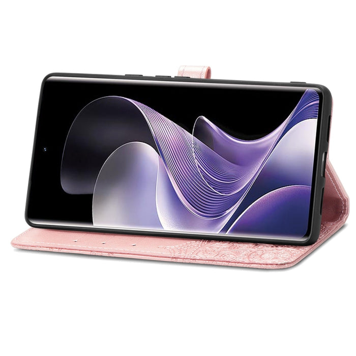 Funda de cuero para teléfono con estampado de flores de mandala, For Xiaomi Redmi Note 14 Pro+ 5G, For Xiaomi Redmi Note 14 Pro 5G, For Redmi 15C 5G / 4G Glodal 171mm