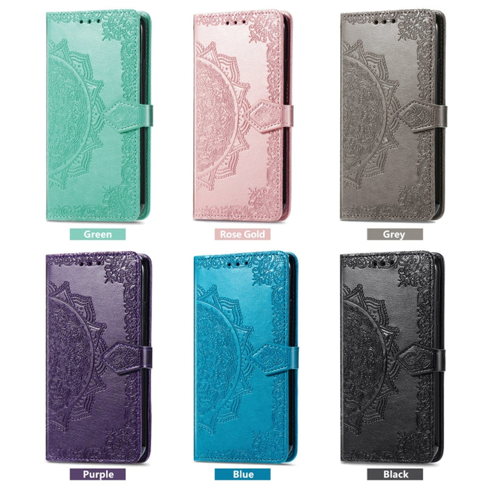 Funda de cuero para teléfono con estampado de flores de mandala, For Xiaomi Redmi Note 14 Pro+ 5G, For Xiaomi Redmi Note 14 Pro 5G, For Redmi 15C 5G / 4G Glodal 171mm