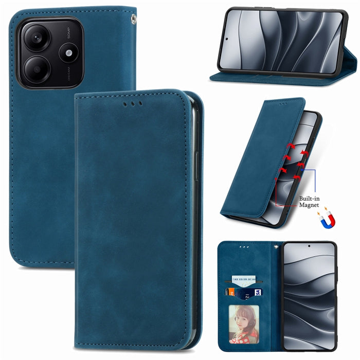 Funda de cuero para teléfono con tapa magnética y tacto retro, For Xiaomi Poco X8 Pro Max 5G, For Xiaomi Poco X8 Pro 5G, For Redmi Turbo 5 Max 5G, For Redmi Turbo 5 5G, For Xiaomi 17 Pro Max, For Xiaomi 17 Pro, For Xiaomi 17, For Xiaomi Poco M7 4G 169m...