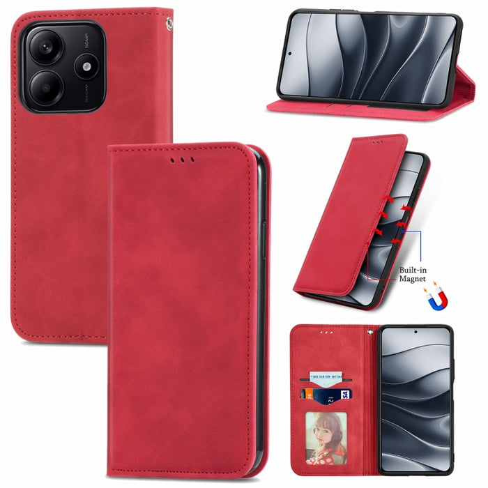 Funda de cuero para teléfono con tapa magnética y tacto retro, For Xiaomi Poco X8 Pro Max 5G, For Xiaomi Poco X8 Pro 5G, For Redmi Turbo 5 Max 5G, For Redmi Turbo 5 5G, For Xiaomi 17 Pro Max, For Xiaomi 17 Pro, For Xiaomi 17, For Xiaomi Poco M7 4G 169m...