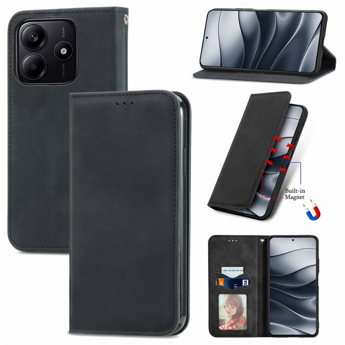 Funda de cuero para teléfono con tapa magnética y tacto retro, For Xiaomi Poco X8 Pro Max 5G, For Xiaomi Poco X8 Pro 5G, For Redmi Turbo 5 Max 5G, For Redmi Turbo 5 5G, For Xiaomi 17 Pro Max, For Xiaomi 17 Pro, For Xiaomi 17, For Xiaomi Poco M7 4G 169m...