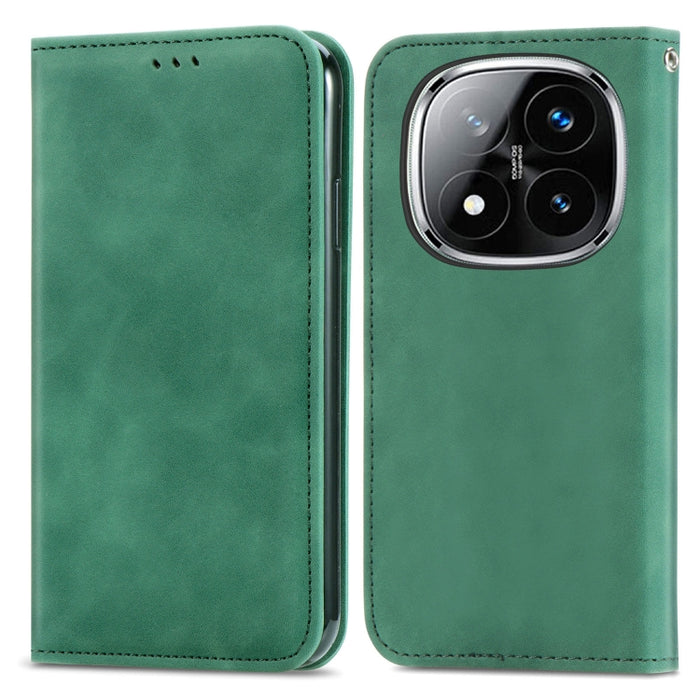 Funda de cuero para teléfono con tapa magnética y tacto retro, For Xiaomi Redmi Note 14 Pro+ 5G, For Xiaomi Redmi Note 14 Pro 5G, For Redmi 15C 5G / 4G Global 171mm