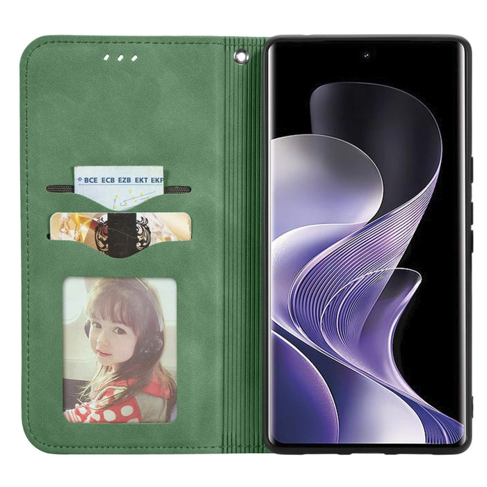 Funda de cuero para teléfono con tapa magnética y tacto retro, For Xiaomi Redmi Note 14 Pro+ 5G, For Xiaomi Redmi Note 14 Pro 5G, For Redmi 15C 5G / 4G Global 171mm