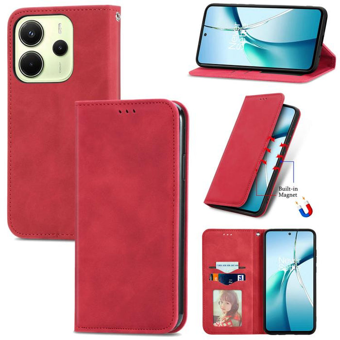 Funda de cuero para teléfono con tapa magnética y tacto retro, For Xiaomi Poco X8 Pro Max 5G, For Xiaomi Poco X8 Pro 5G, For Redmi Turbo 5 Max 5G, For Redmi Turbo 5 5G, For Xiaomi 17 Pro Max, For Xiaomi 17 Pro, For Xiaomi 17, For Xiaomi Poco M7 4G 169m...