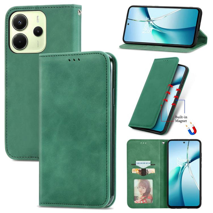 Funda de cuero para teléfono con tapa magnética y tacto retro, For Xiaomi Poco X8 Pro Max 5G, For Xiaomi Poco X8 Pro 5G, For Redmi Turbo 5 Max 5G, For Redmi Turbo 5 5G, For Xiaomi 17 Pro Max, For Xiaomi 17 Pro, For Xiaomi 17, For Xiaomi Poco M7 4G 169m...
