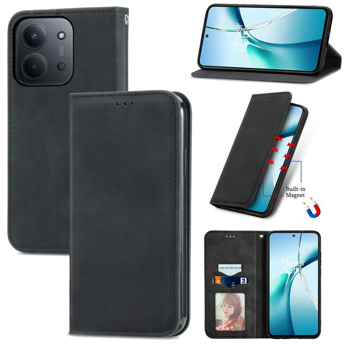 Funda de cuero para teléfono con tapa magnética y tacto retro, For Xiaomi Redmi Note 14 Pro+ 5G, For Xiaomi Redmi Note 14 Pro 5G, For Redmi 15C 5G / 4G Global 171mm