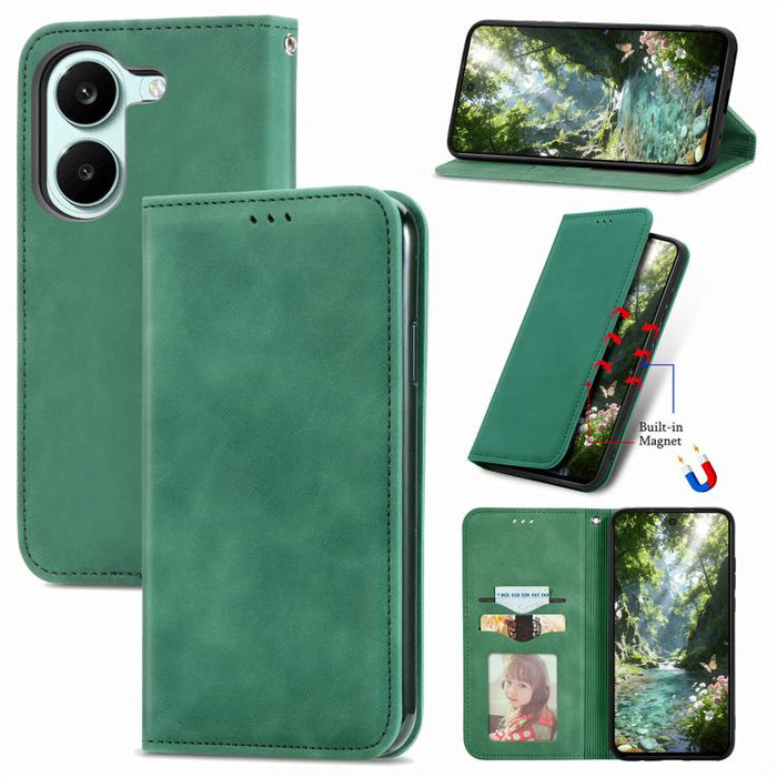 Funda de cuero para teléfono con tapa magnética y tacto retro, For Xiaomi Poco X8 Pro Max 5G, For Xiaomi Poco X8 Pro 5G, For Redmi Turbo 5 Max 5G, For Redmi Turbo 5 5G, For Xiaomi 17 Pro Max, For Xiaomi 17 Pro, For Xiaomi 17, For Xiaomi Poco M7 4G 169m...