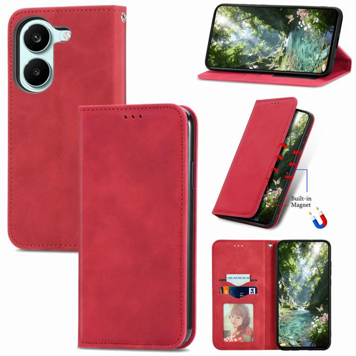 Funda de cuero para teléfono con tapa magnética y tacto retro, For Xiaomi Poco X8 Pro Max 5G, For Xiaomi Poco X8 Pro 5G, For Redmi Turbo 5 Max 5G, For Redmi Turbo 5 5G, For Xiaomi 17 Pro Max, For Xiaomi 17 Pro, For Xiaomi 17, For Xiaomi Poco M7 4G 169m...