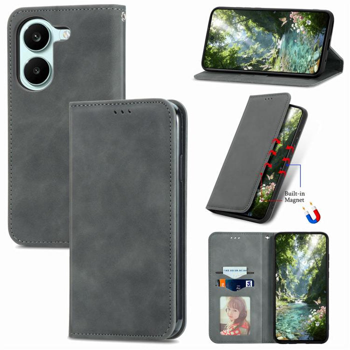 Funda de cuero para teléfono con tapa magnética y tacto retro, For Xiaomi Poco X8 Pro Max 5G, For Xiaomi Poco X8 Pro 5G, For Redmi Turbo 5 Max 5G, For Redmi Turbo 5 5G, For Xiaomi 17 Pro Max, For Xiaomi 17 Pro, For Xiaomi 17, For Xiaomi Poco M7 4G 169m...