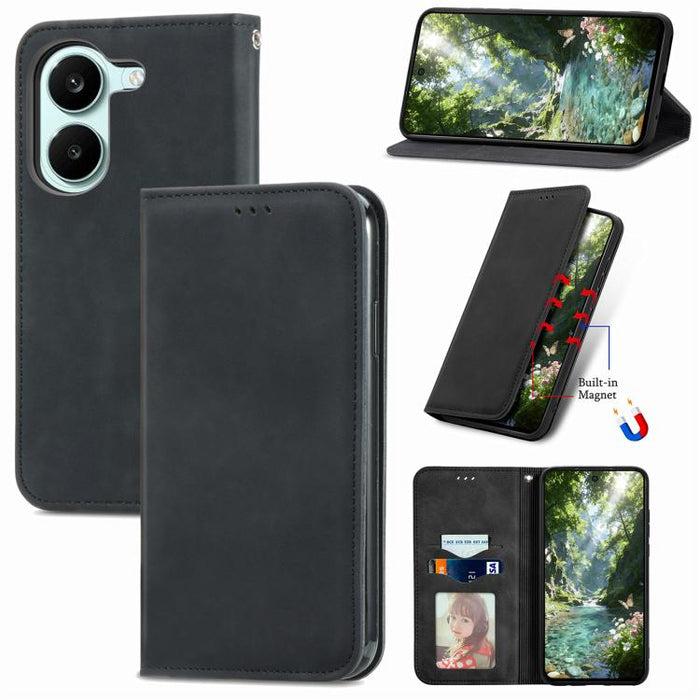 Funda de cuero para teléfono con tapa magnética y tacto retro, For Xiaomi Poco X8 Pro Max 5G, For Xiaomi Poco X8 Pro 5G, For Redmi Turbo 5 Max 5G, For Redmi Turbo 5 5G, For Xiaomi 17 Pro Max, For Xiaomi 17 Pro, For Xiaomi 17, For Xiaomi Poco M7 4G 169m...