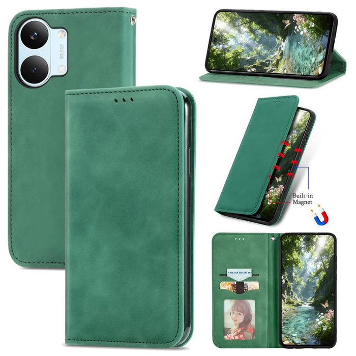 Funda de cuero para teléfono con tapa magnética y tacto retro, For Xiaomi Poco X8 Pro Max 5G, For Xiaomi Poco X8 Pro 5G, For Redmi Turbo 5 Max 5G, For Redmi Turbo 5 5G, For Xiaomi 17 Pro Max, For Xiaomi 17 Pro, For Xiaomi 17, For Xiaomi Poco M7 4G 169m...