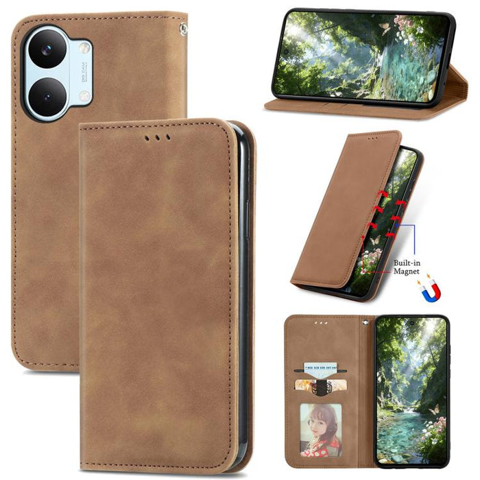 Funda de cuero para teléfono con tapa magnética y tacto retro, For Xiaomi Poco X8 Pro Max 5G, For Xiaomi Poco X8 Pro 5G, For Redmi Turbo 5 Max 5G, For Redmi Turbo 5 5G, For Xiaomi 17 Pro Max, For Xiaomi 17 Pro, For Xiaomi 17, For Xiaomi Poco M7 4G 169m...