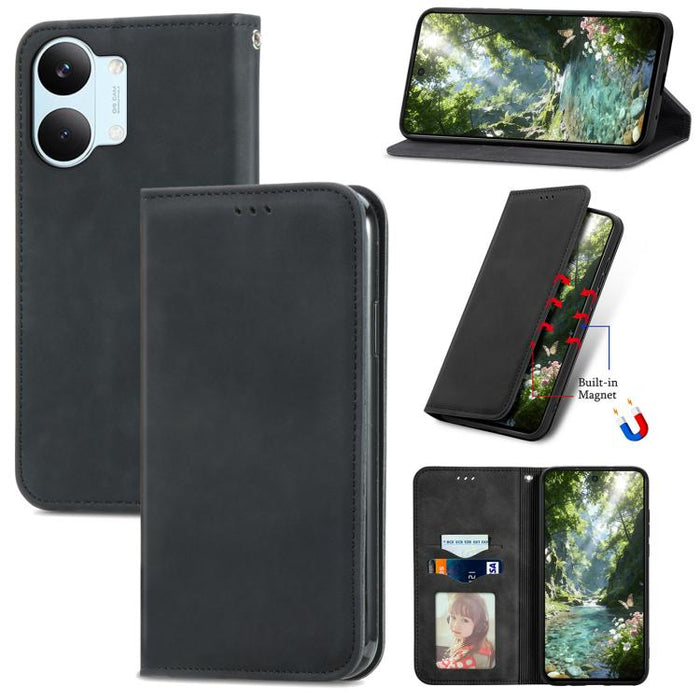 Funda de cuero para teléfono con tapa magnética y tacto retro, For Xiaomi Poco X8 Pro Max 5G, For Xiaomi Poco X8 Pro 5G, For Redmi Turbo 5 Max 5G, For Redmi Turbo 5 5G, For Xiaomi 17 Pro Max, For Xiaomi 17 Pro, For Xiaomi 17, For Xiaomi Poco M7 4G 169m...