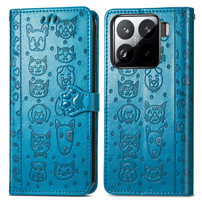 Funda de cuero para teléfono con estampado de gato y perro, For Xiaomi 15, For Xiaomi Redmi Note 14 5G, For Xiaomi Redmi Note 14 Pro+ 5G, For Xiaomi Redmi Note 14 Pro 5G, For Redmi 15C 5G / 4G Global 171mm