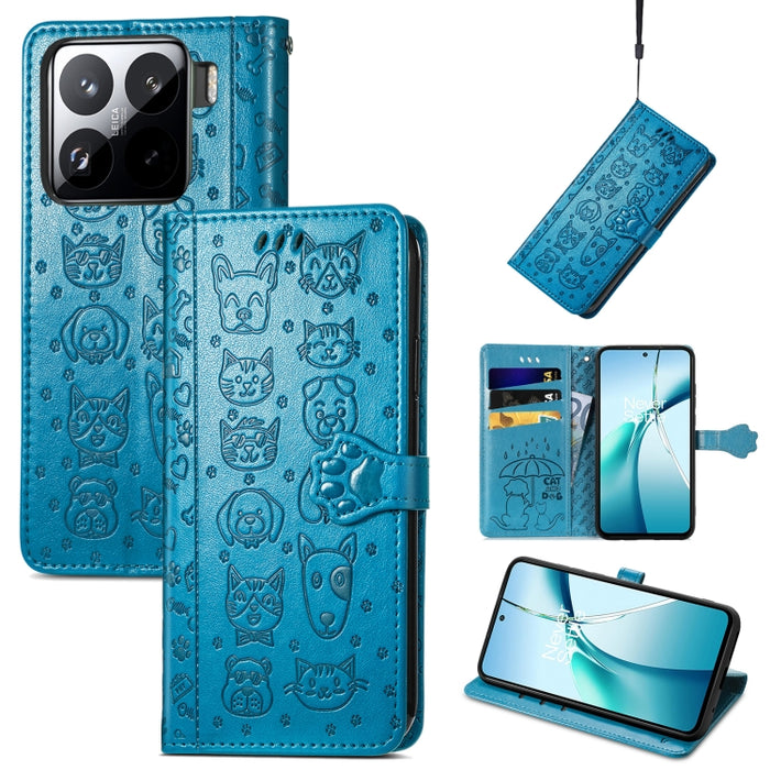 Funda de cuero para teléfono con estampado de gato y perro, For Xiaomi 15, For Xiaomi Redmi Note 14 5G, For Xiaomi Redmi Note 14 Pro+ 5G, For Xiaomi Redmi Note 14 Pro 5G, For Redmi 15C 5G / 4G Global 171mm