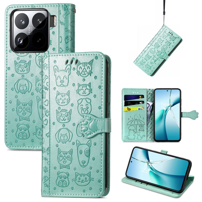 Funda de cuero para teléfono con estampado de gato y perro, For Xiaomi 15, For Xiaomi Redmi Note 14 5G, For Xiaomi Redmi Note 14 Pro+ 5G, For Xiaomi Redmi Note 14 Pro 5G, For Redmi 15C 5G / 4G Global 171mm